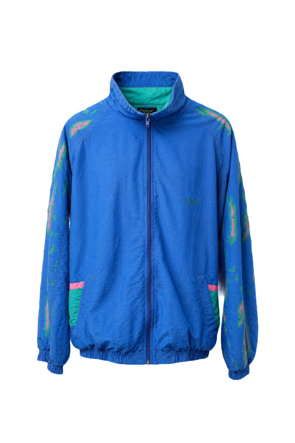 1990s Blue Cotton Blend Jacket - Front View