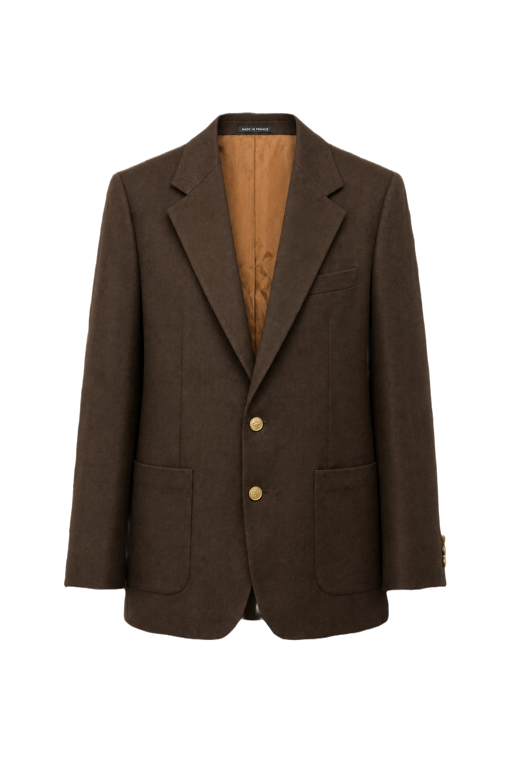 1970s Dark Brown Wool Blazer - Front View
