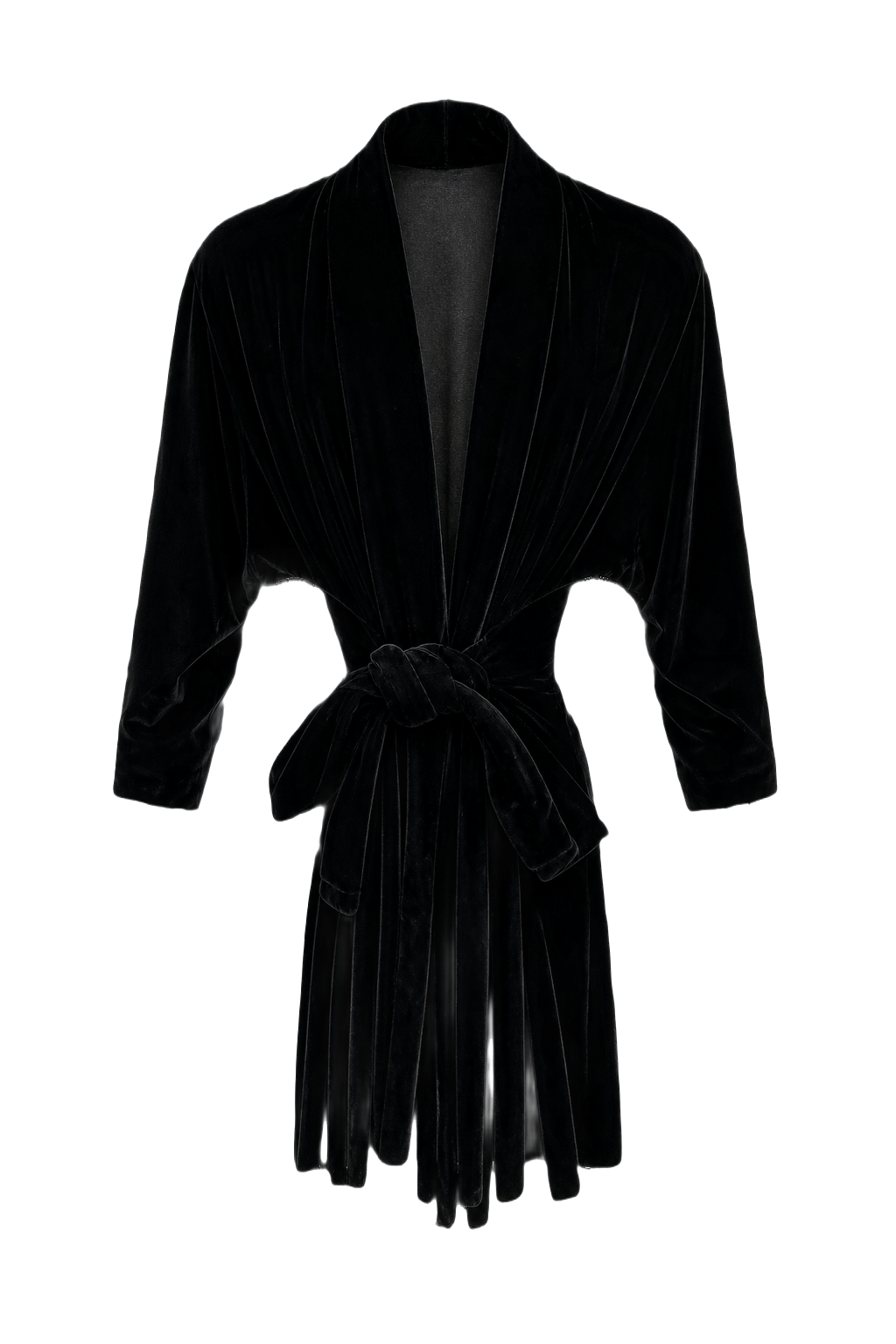 1930s Black Velvet Dress - Front View