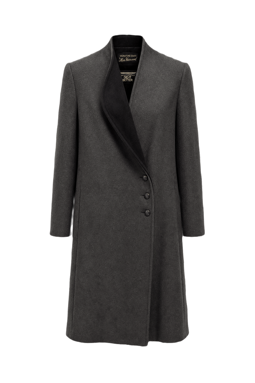 1960s Gray Wool Blend Coat - Front View