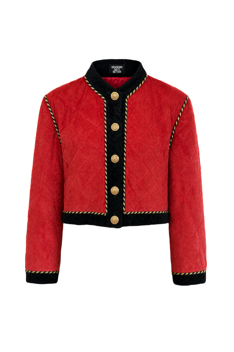 1970s Red Suede Jacket - Front View