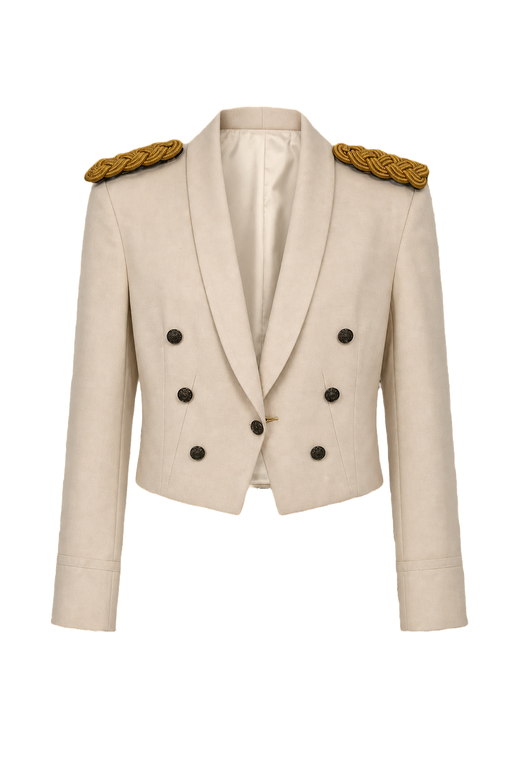 1940s Cream Wool Blend Jacket - Front View
