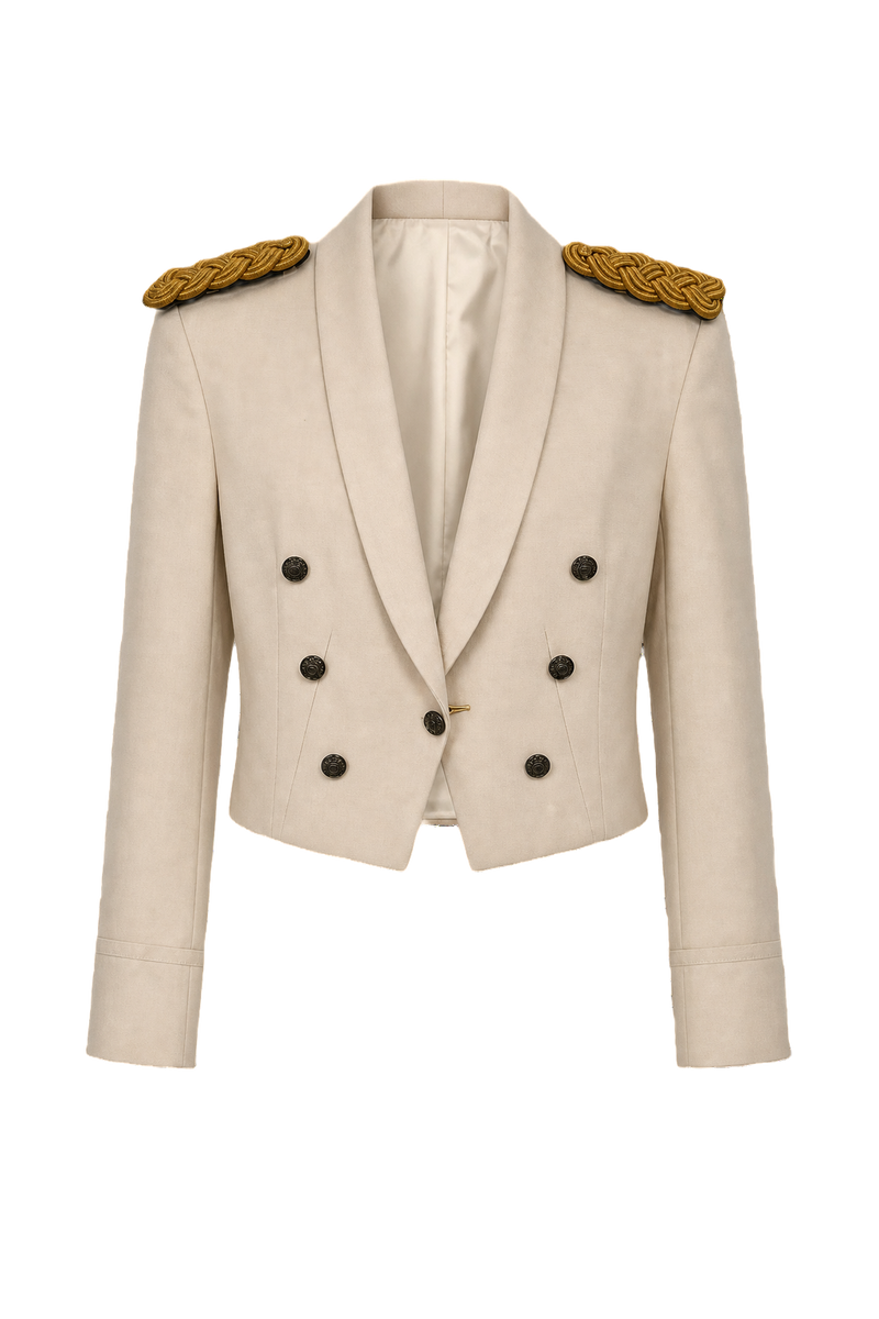 1940s Cream Wool Blend Jacket - Front View