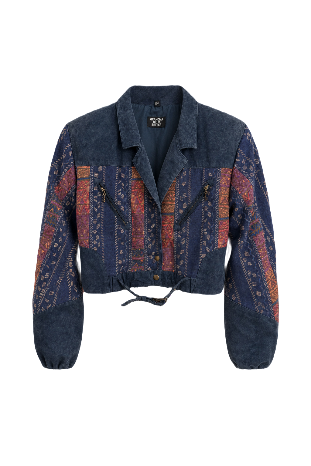1970s Navy Blue Suede Jacket - Front View