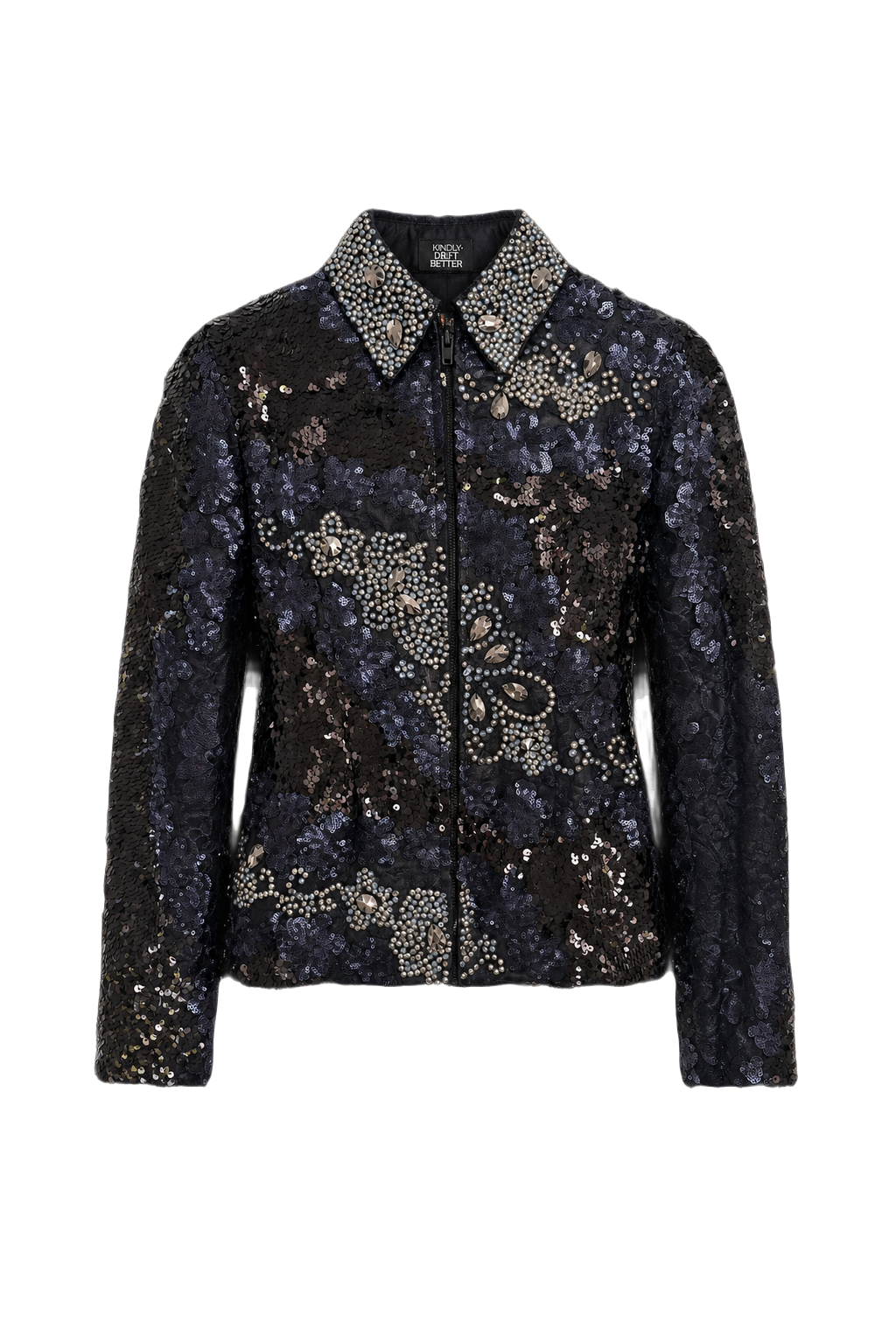 1980s Black Polyester Jacket - Front View