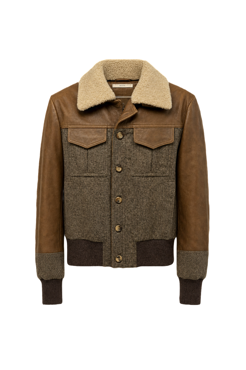 1970s Brown Wool Blend Jacket - Front View