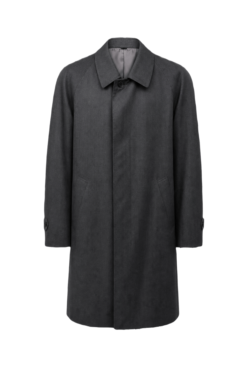 1960s Charcoal Grey Wool Blend Coat - Front View