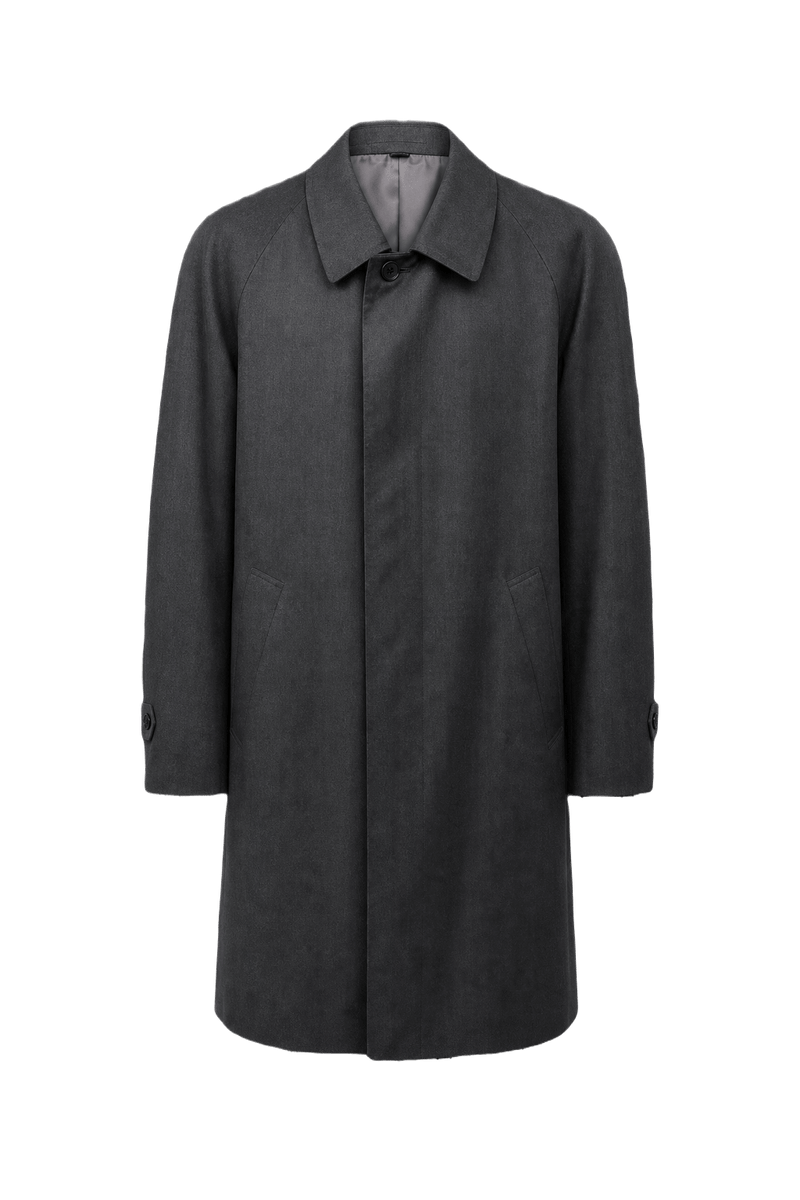1960s Charcoal Grey Wool Blend Coat - Front View