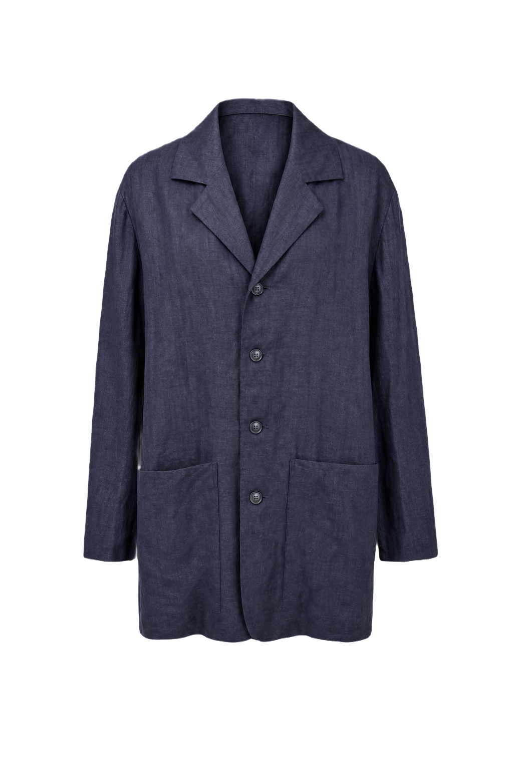 1960s Navy Blue Wool Blend Blazer - Front View