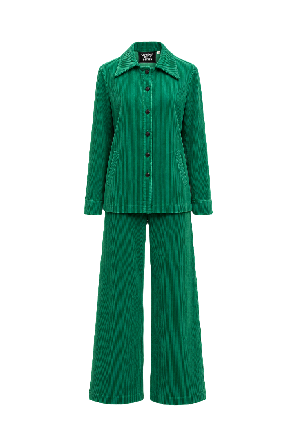 1970s Green Corduroy Ensemble - Front View