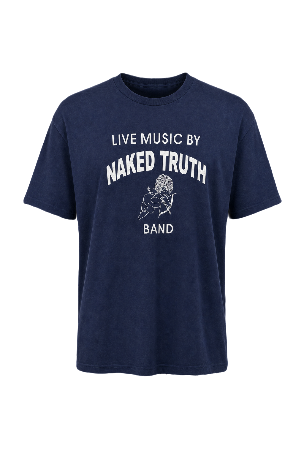 1990s Navy Blue Cotton T-Shirt - Front View