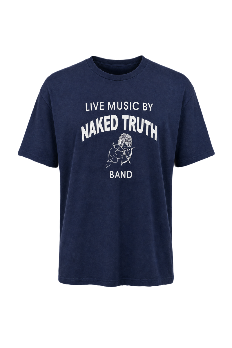 1990s Navy Blue Cotton T-Shirt - Front View