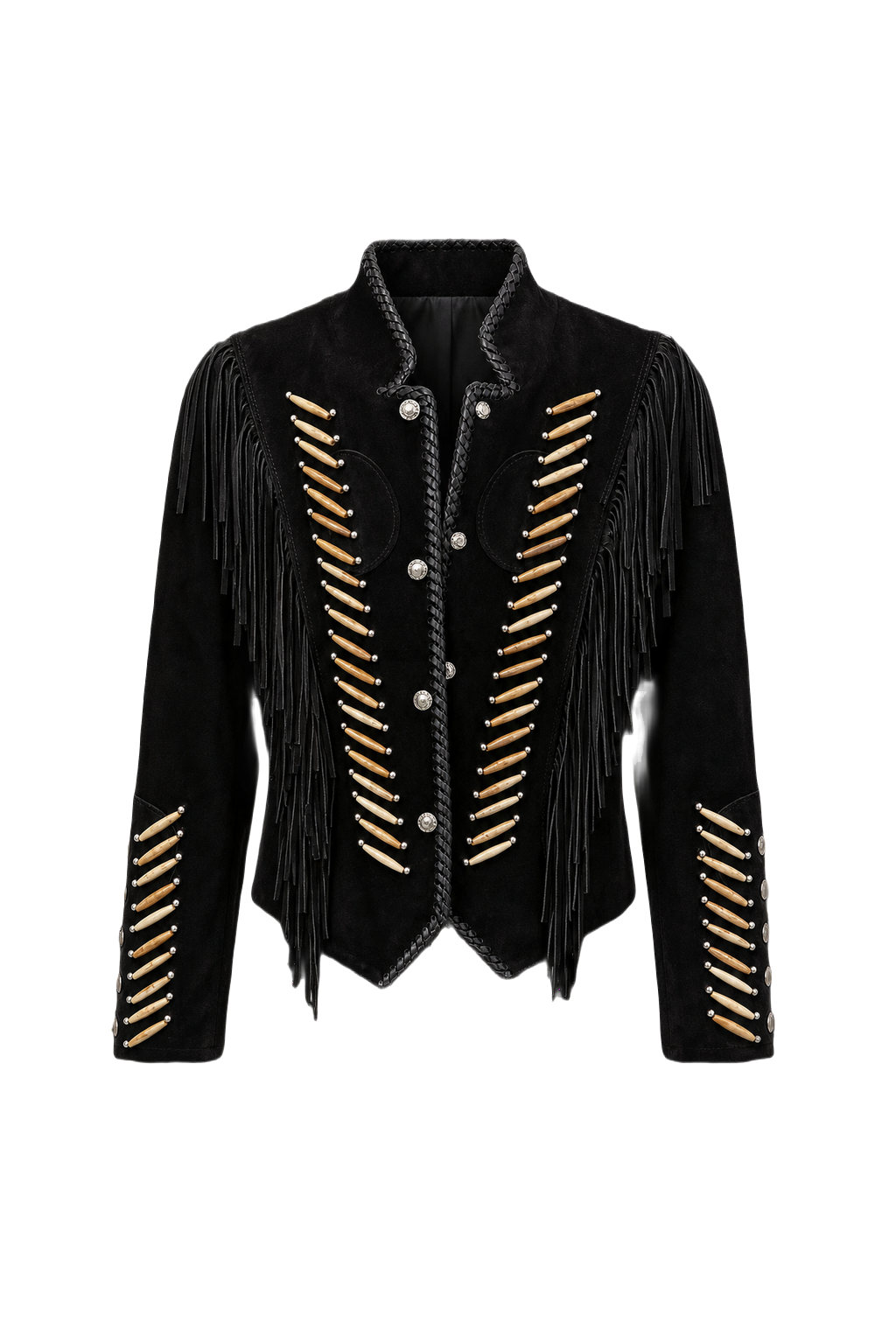 1970s Black Suede Jacket - Front View