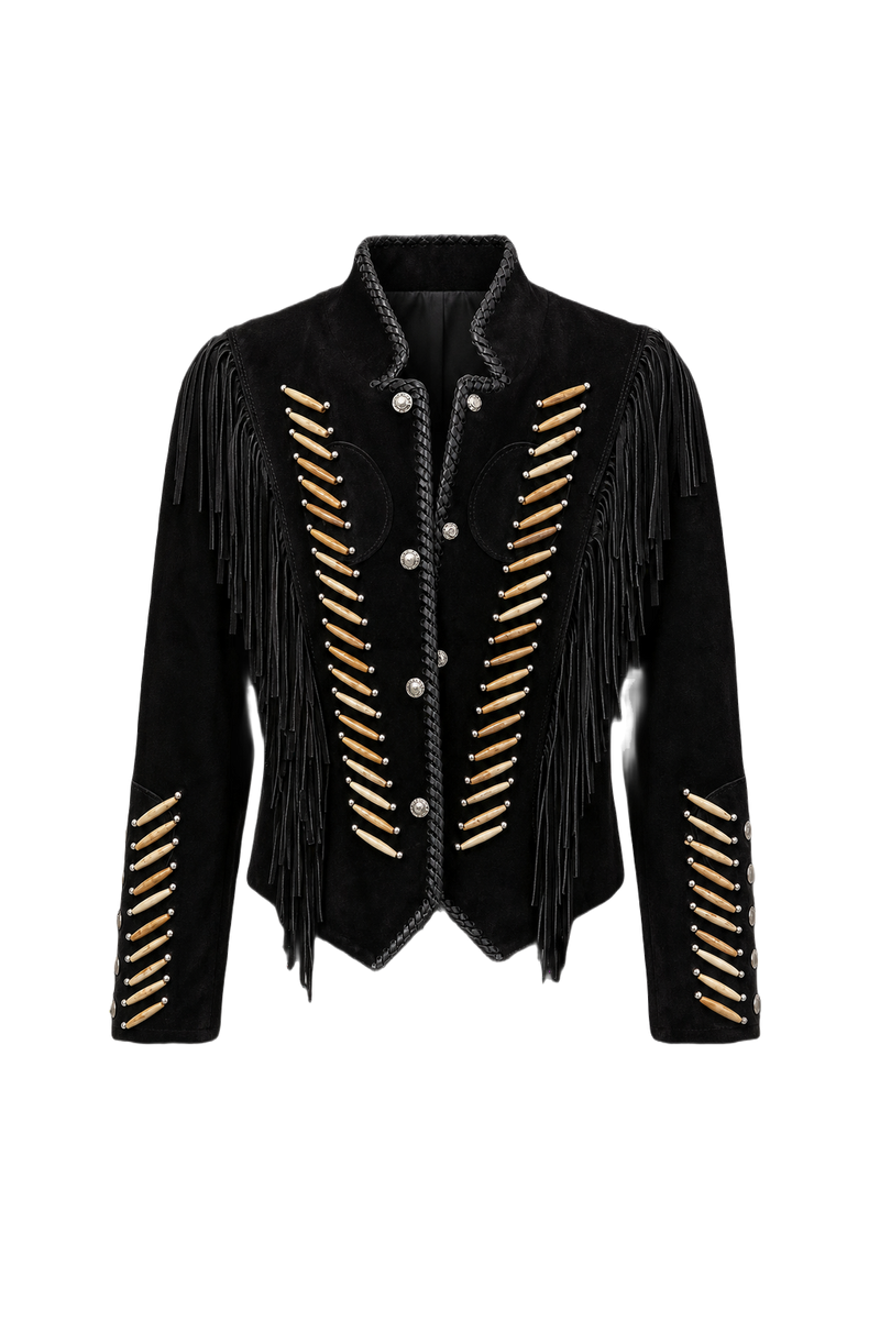 1970s Black Suede Jacket - Front View
