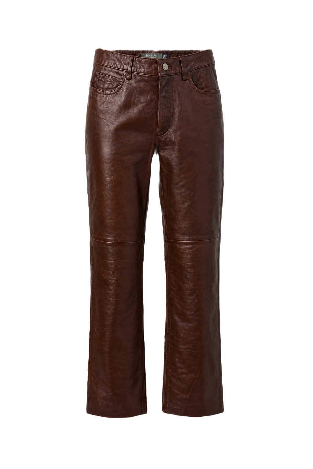 1990s Brown Leather Pants - Front View