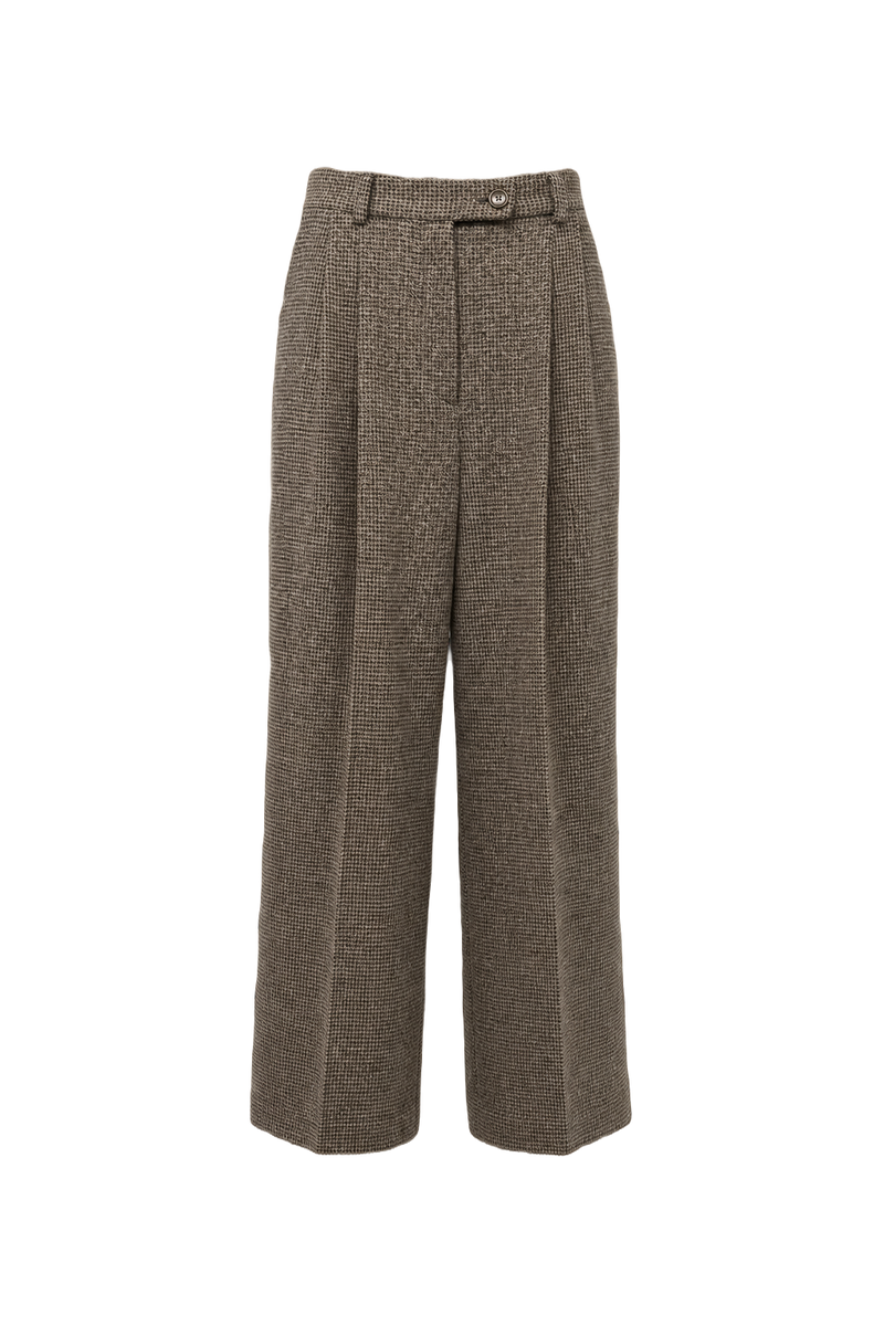 1980s Gray Wool Blend Trousers - Front View