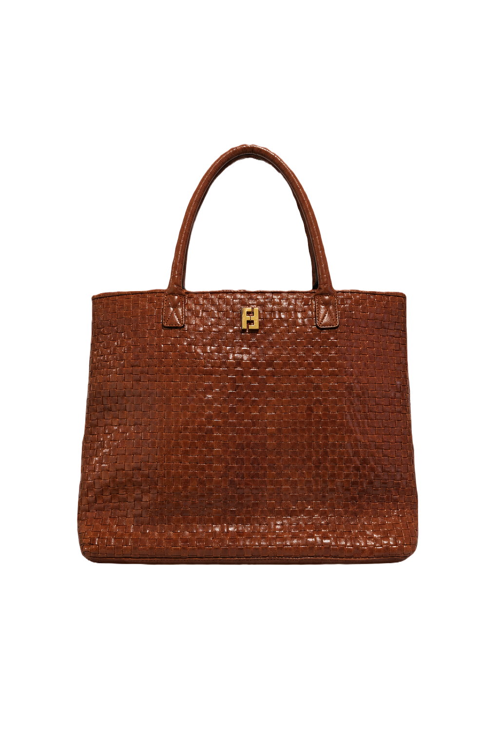 1980s Brown Leather Bag - Front View