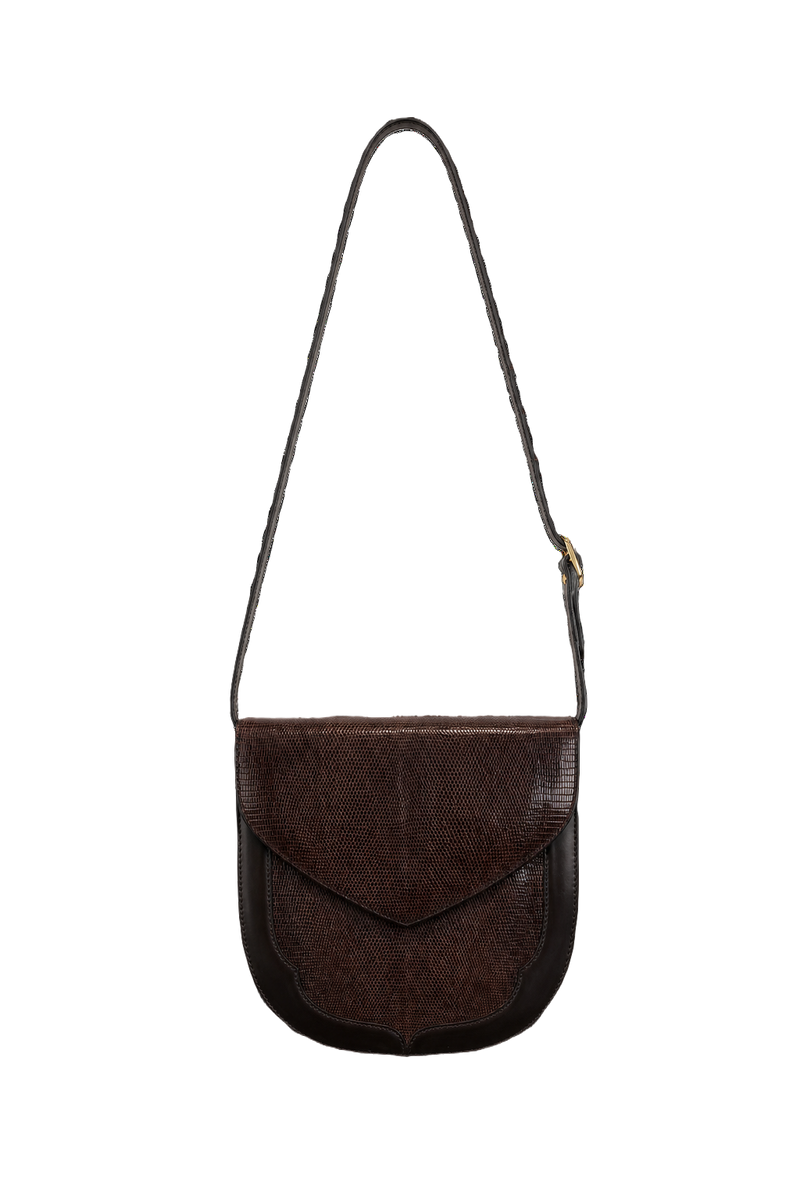 1980s Brown Leather Bag - Front View