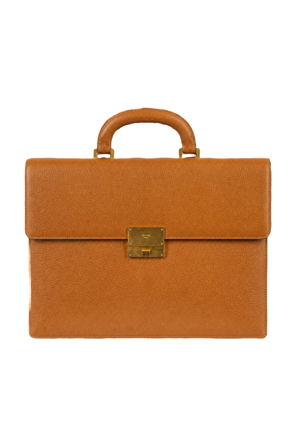 1980s Tan Leather Bag - Front View