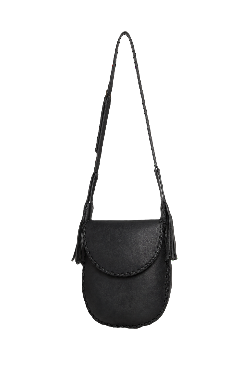 1970s Black Fabric Bag - Front View