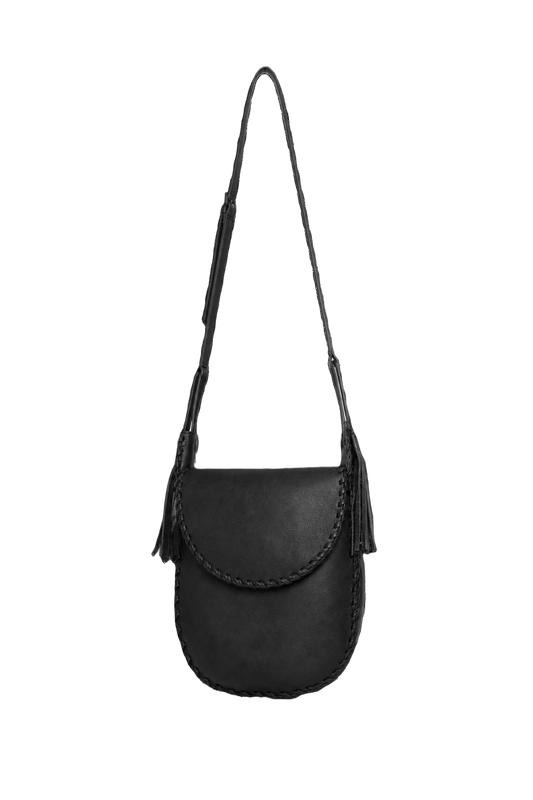 1970s Black Fabric Bag - Front View