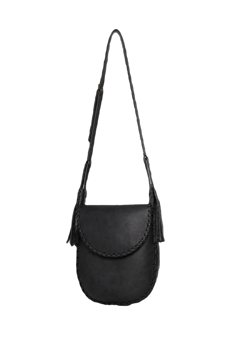 1970s Black Fabric Bag - Front View