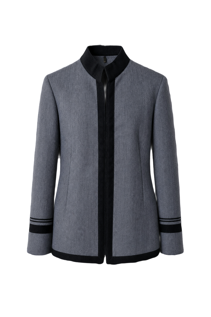 1940s Gray Wool Blend Jacket - Front View