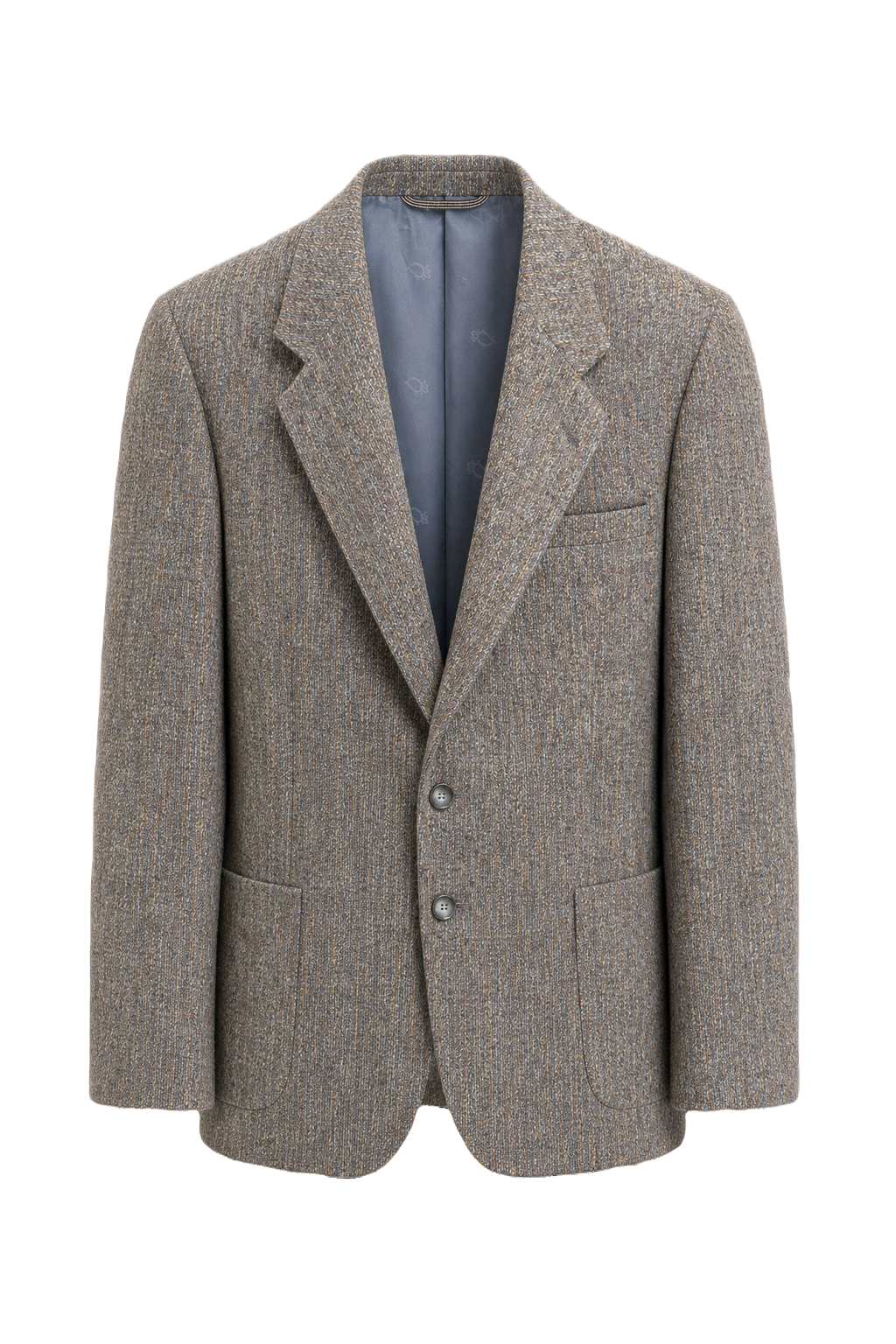1980s Brown Tweed Wool Blend Blazer - Front View
