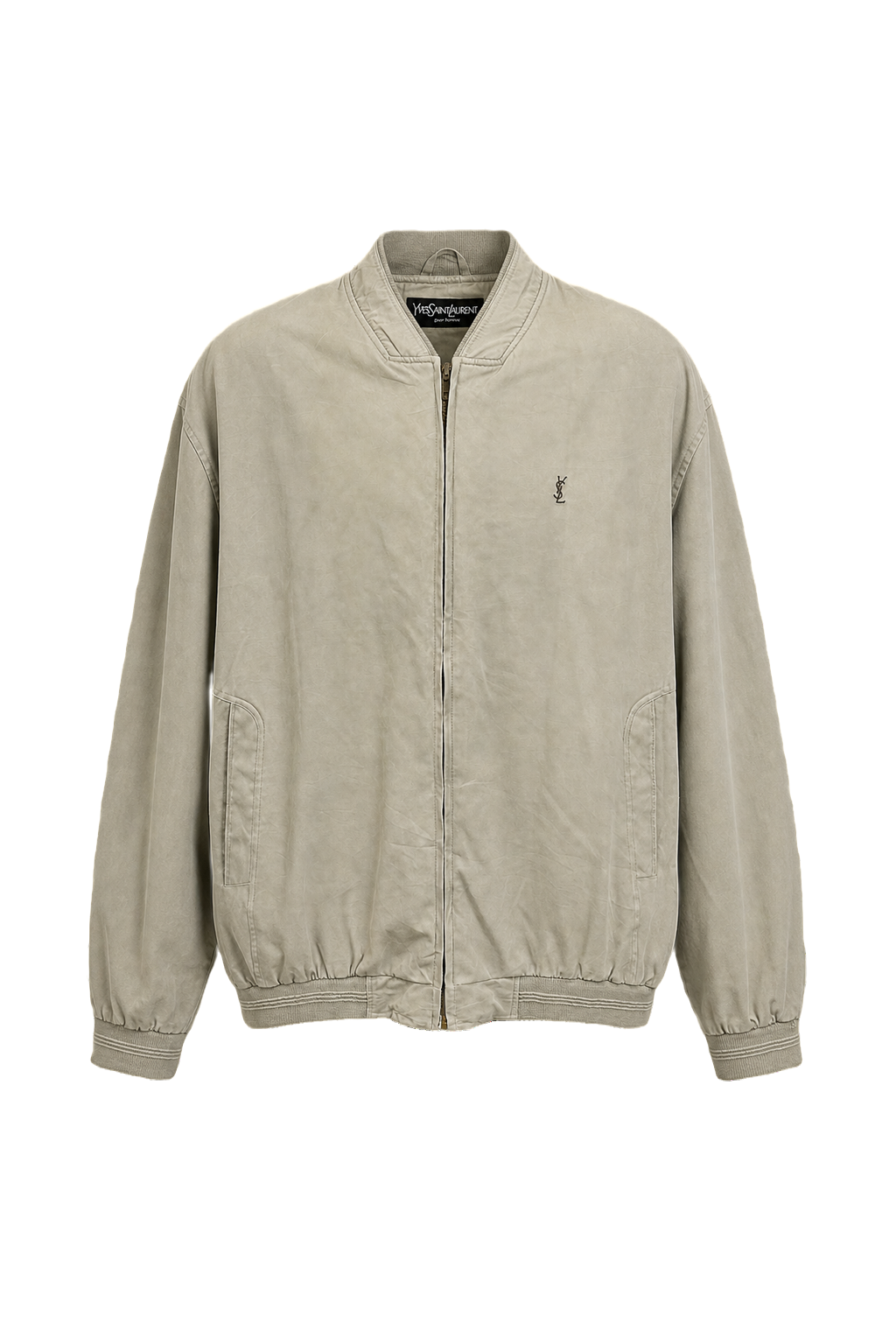 1980s Light Khaki Cotton Jacket - Front View