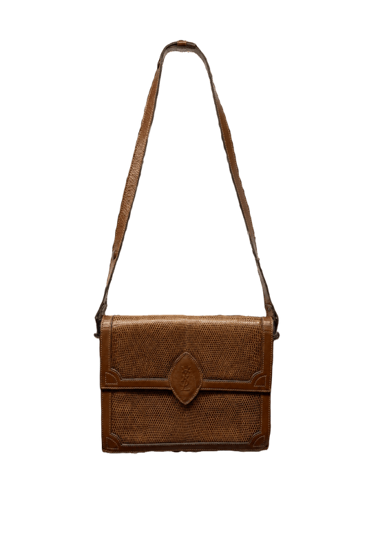 1980s Brown Leather Bag - Front View