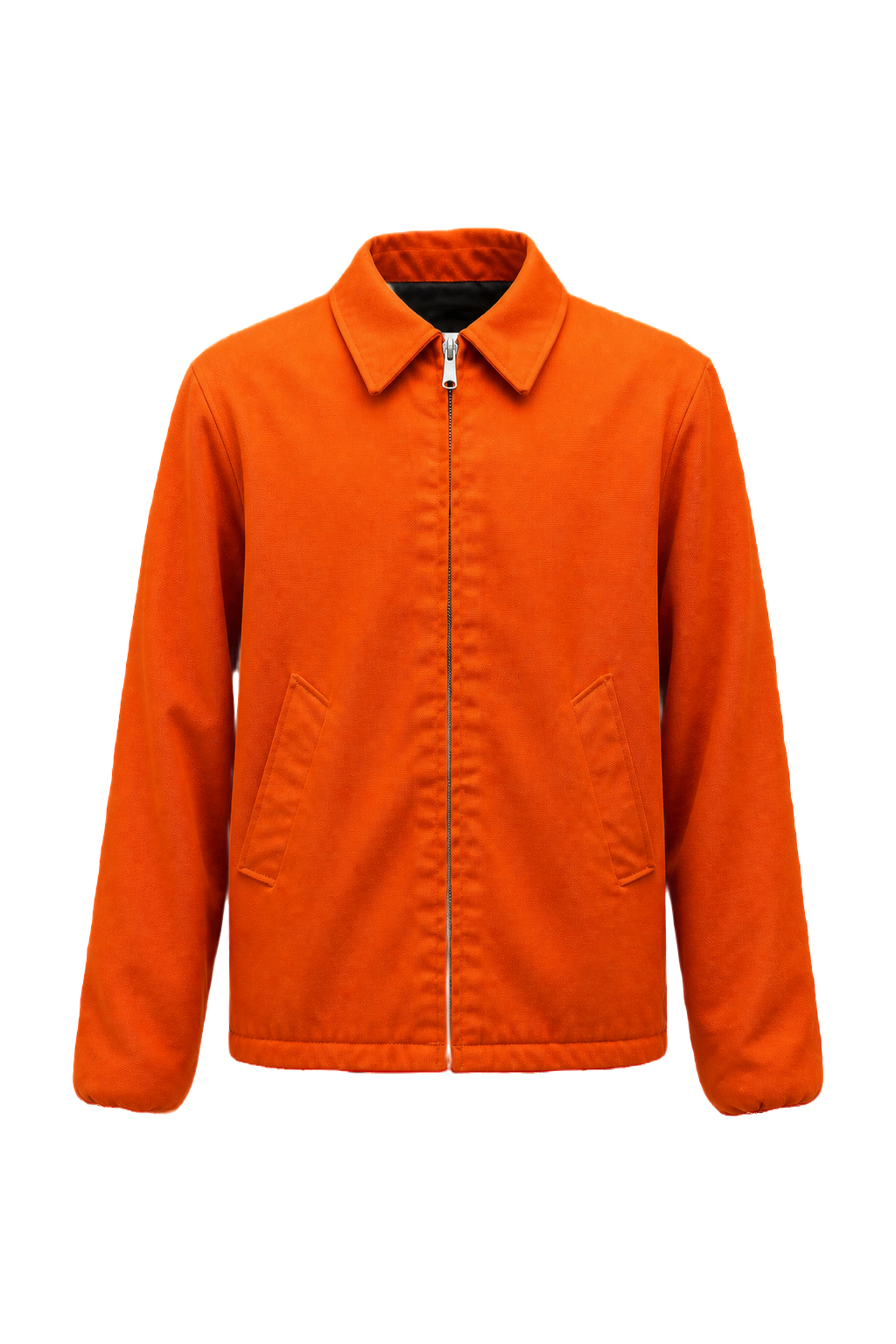 1990s Bright Orange Cotton Blend Jacket - Front View