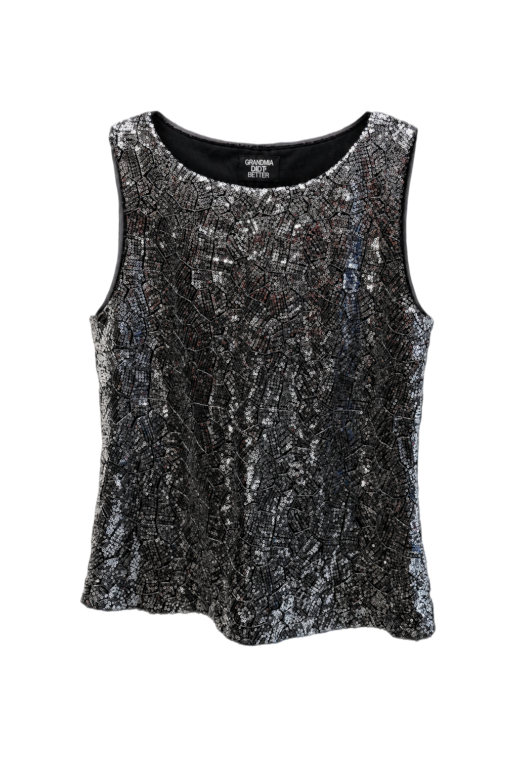 1980s Silver Sequin Blouse - Front View