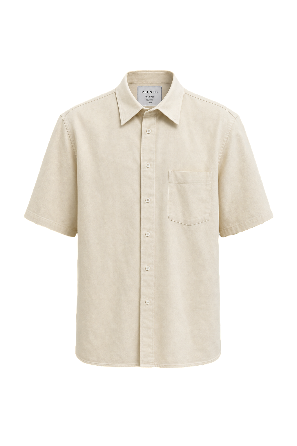 1980s Cream White Cotton Shirt - Front View