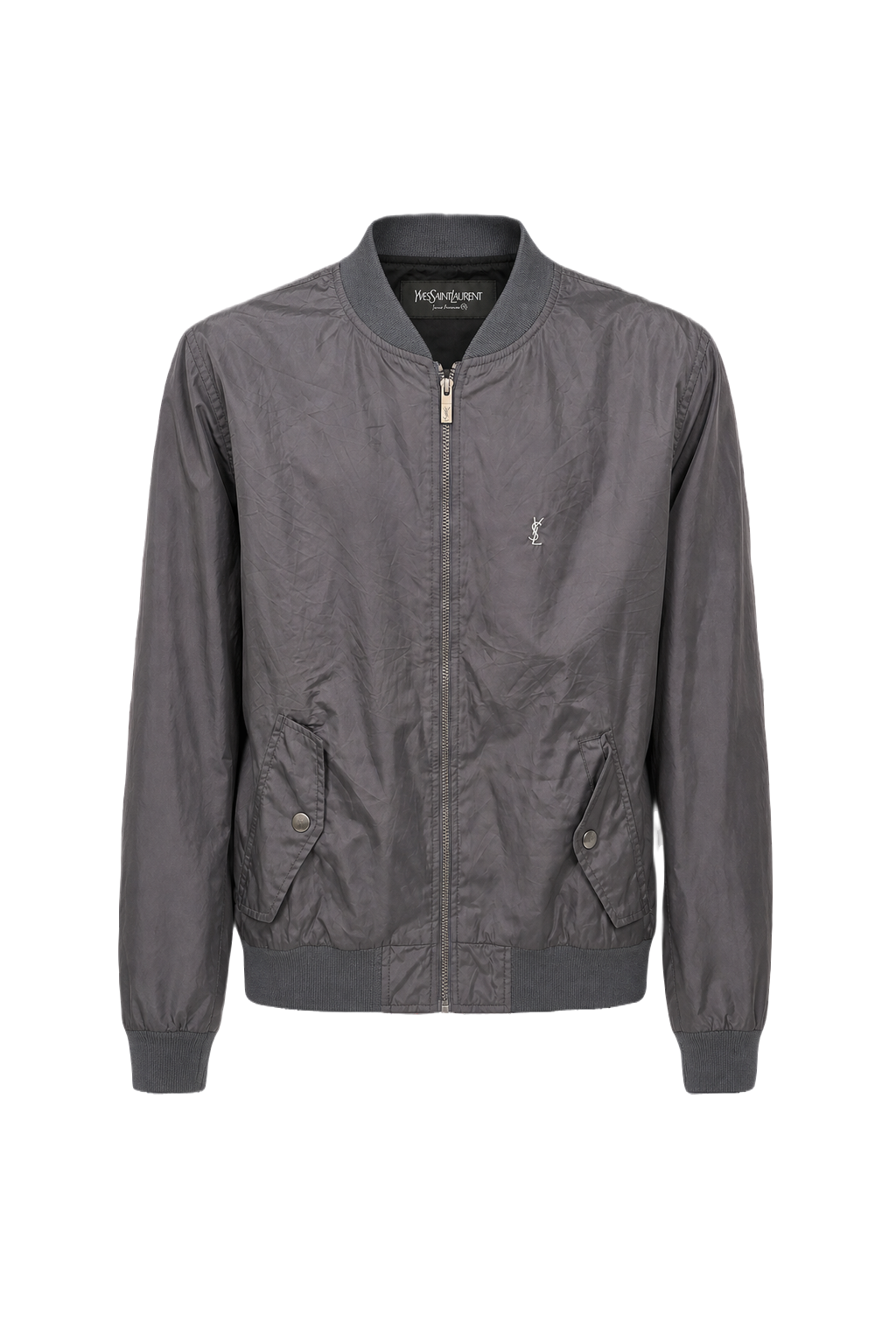 1980s Grey Nylon Jacket - Front View