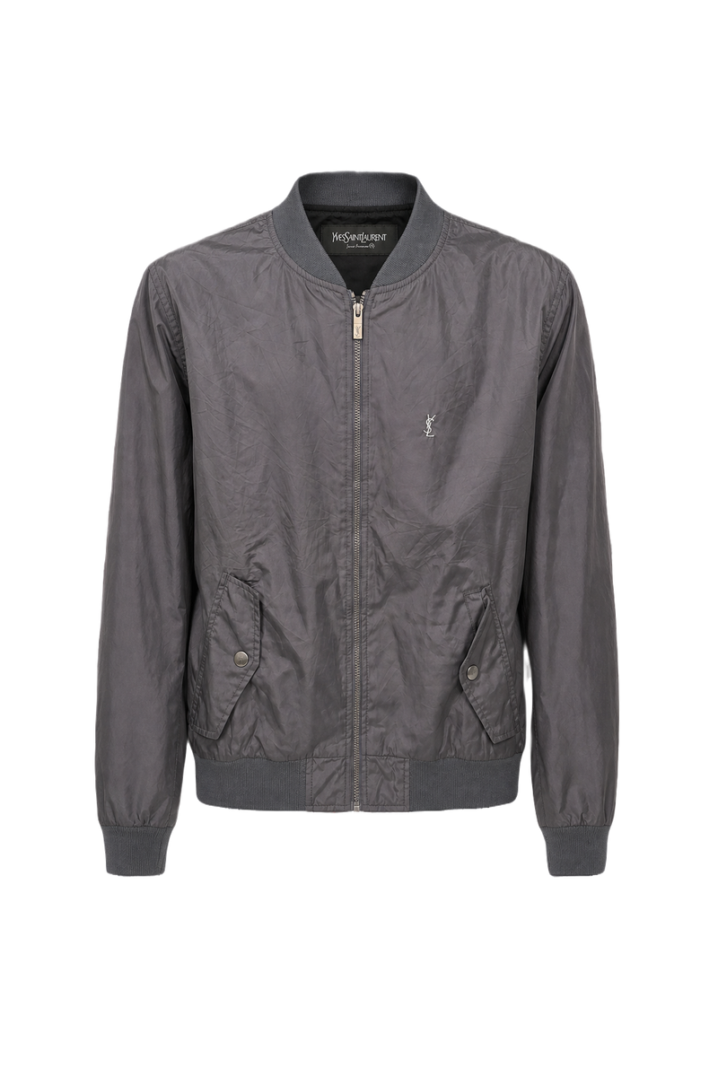 1980s Grey Nylon Jacket - Front View