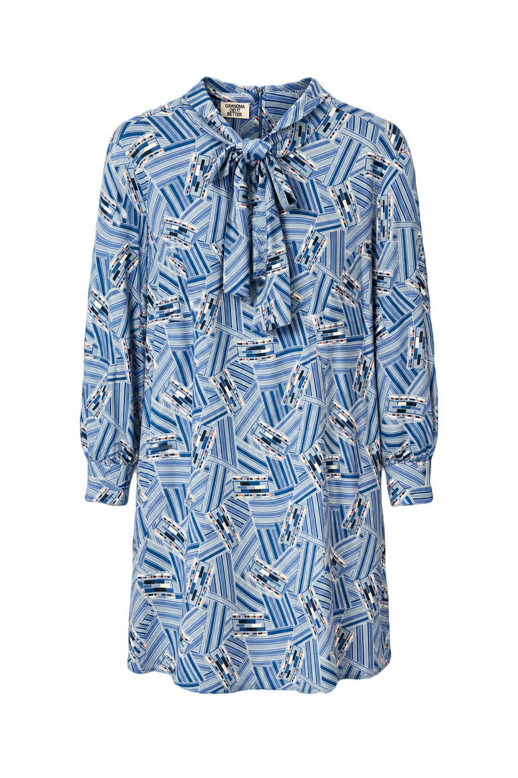 1960s Blue Polyester Dress - Front View
