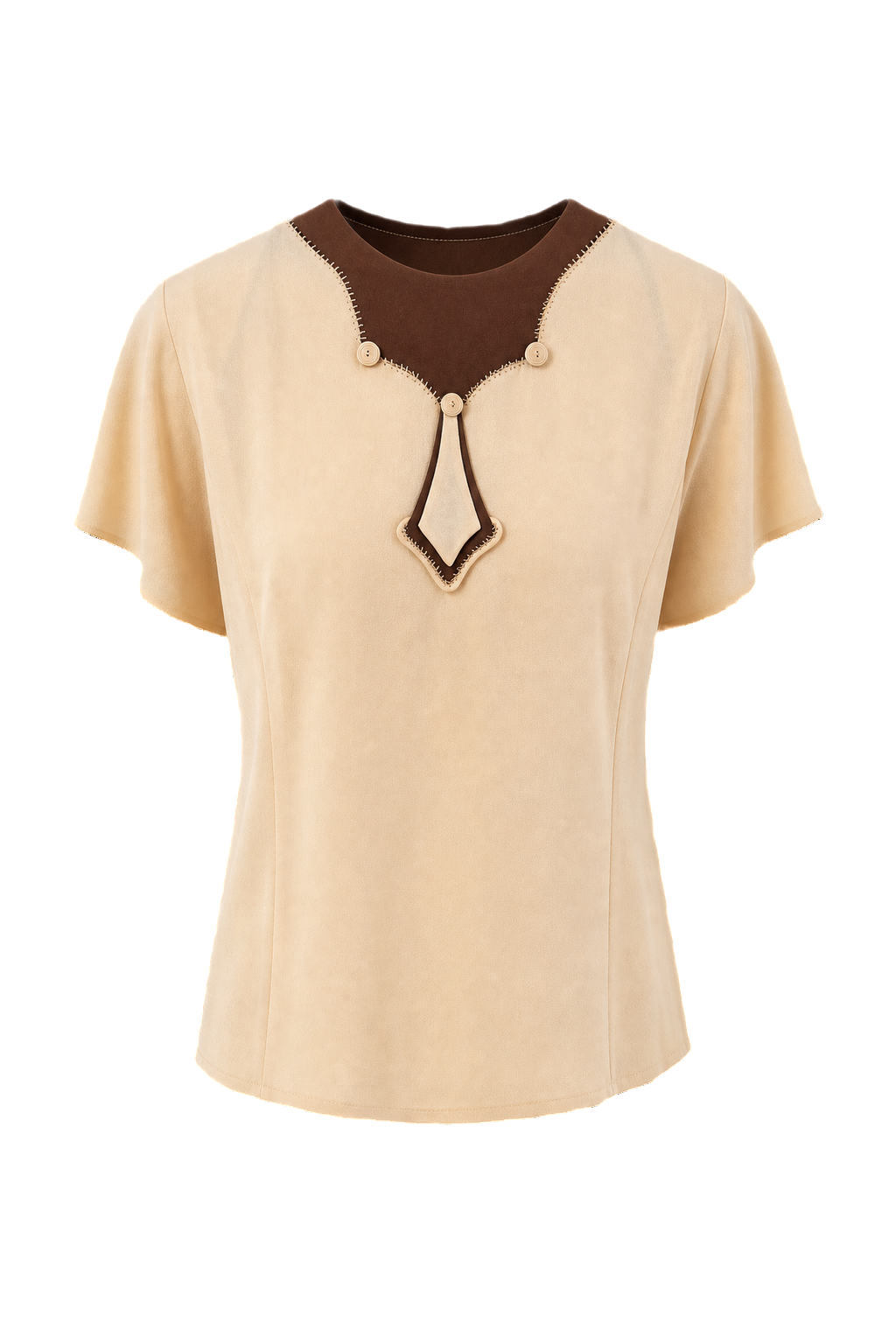 1920s Cream Silk Blouse - Front View