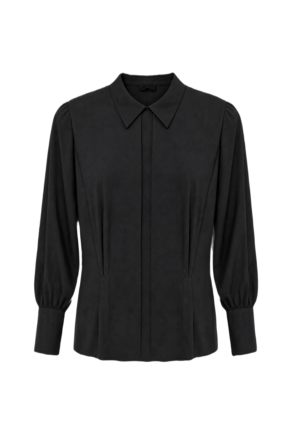 1920s Black Silk Blouse - Front View