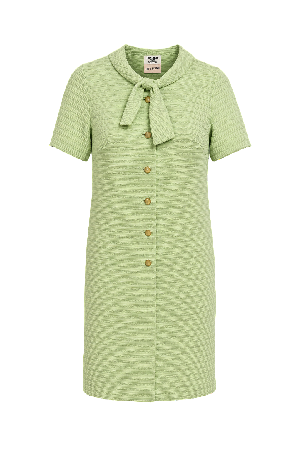 1960s Mint Green Polyester Blend Shift Dress - Front View