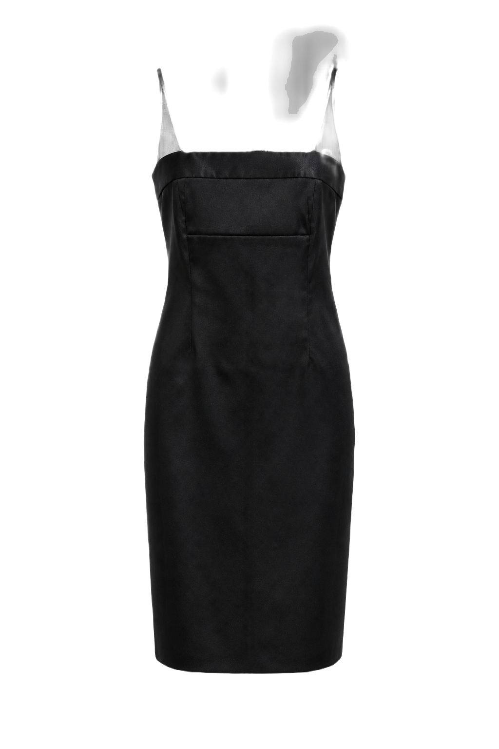 1990s Black Silk Slip Dress - Front View