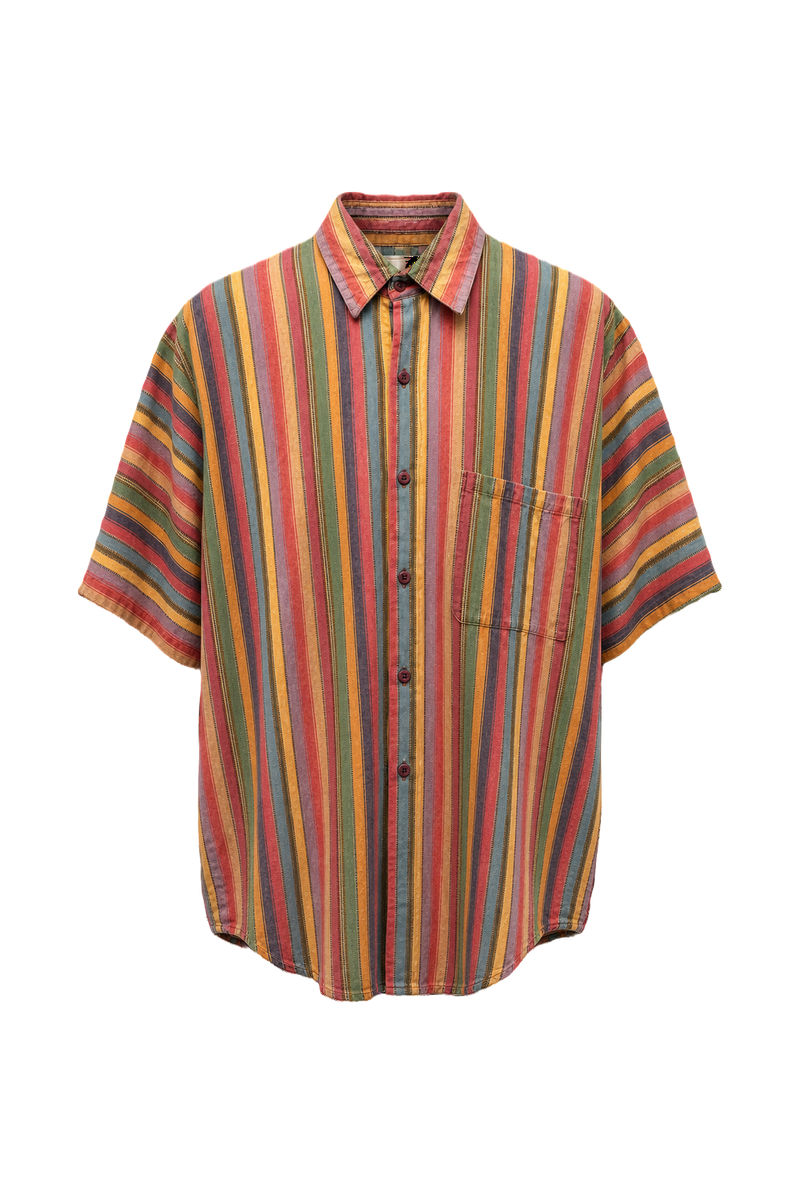 1990s Multicolor Cotton Shirt - Front View