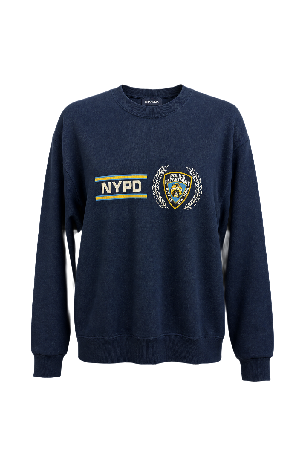 1990s Navy Blue Cotton Blend Sweater - Front View