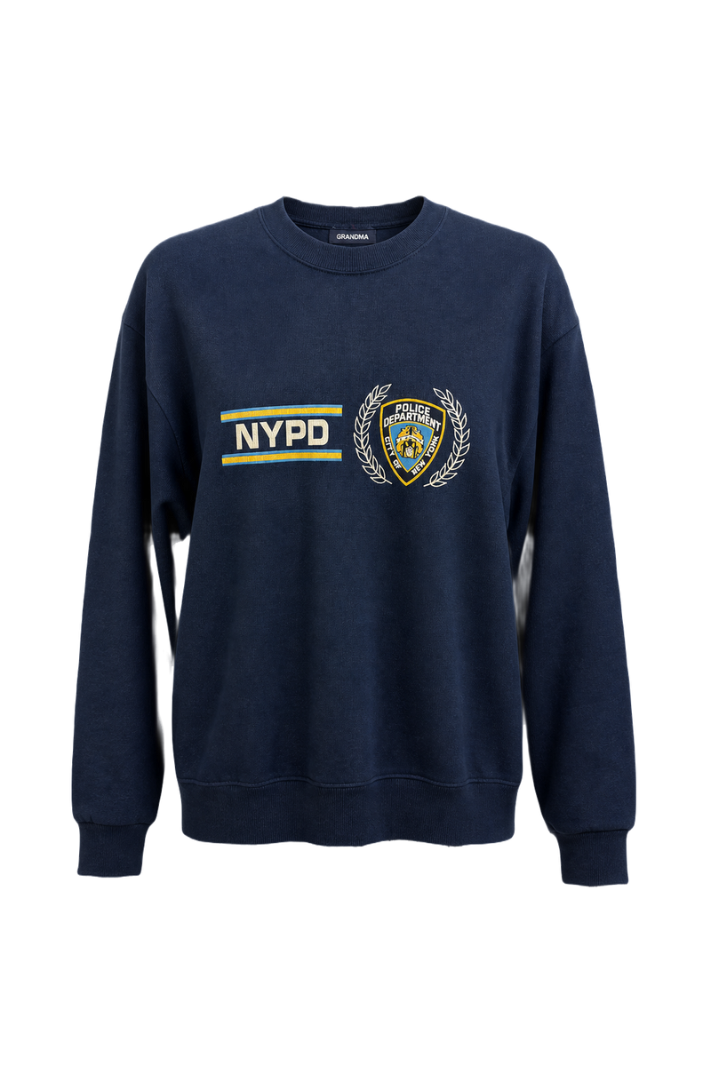 1990s Navy Blue Cotton Blend Sweater - Front View
