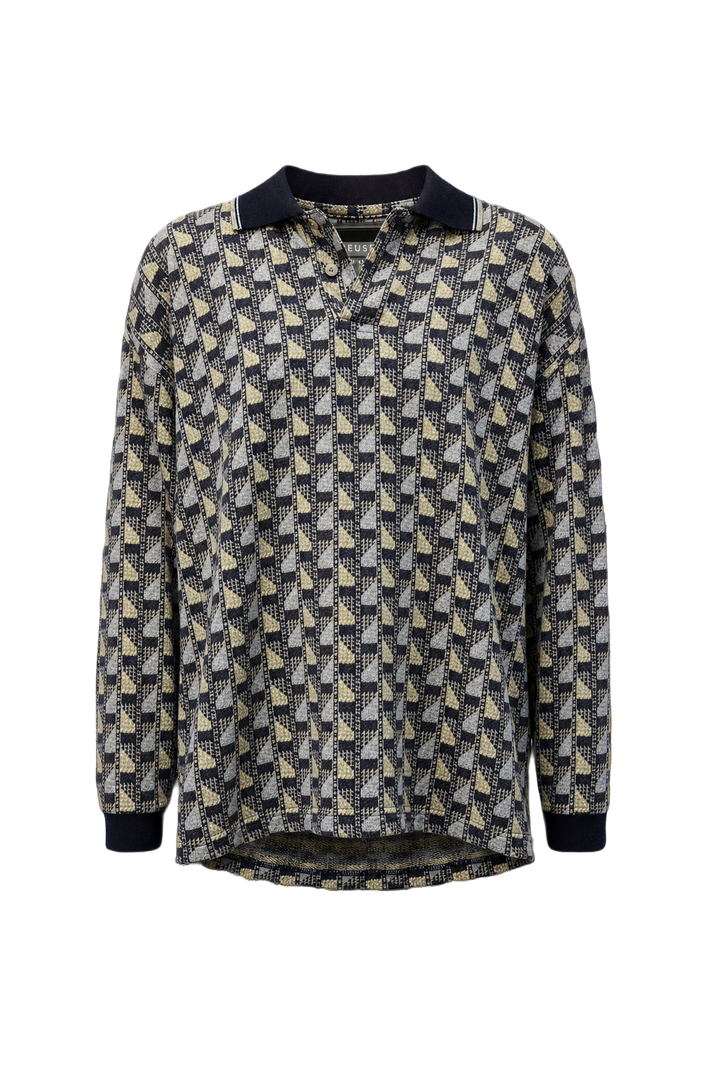 1980s Navy Blue Cotton Blend Sweater - Front View