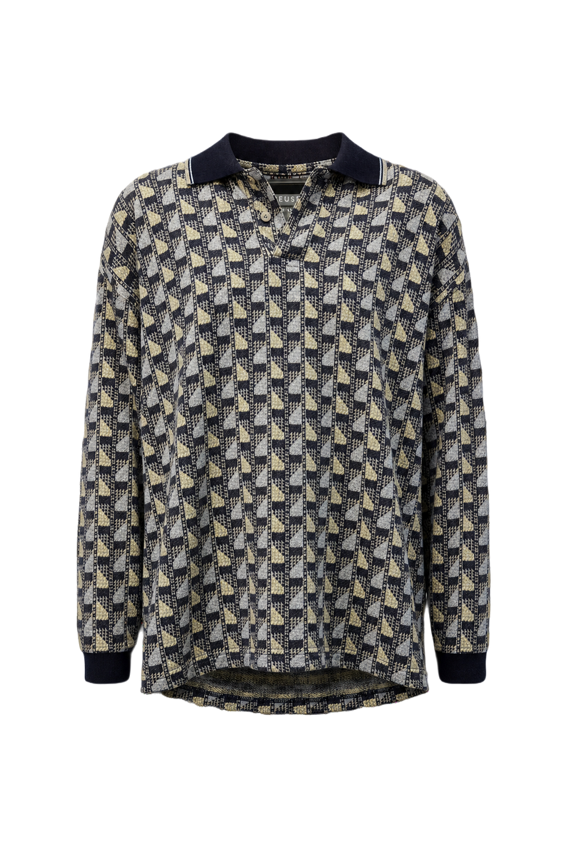 1980s Navy Blue Cotton Blend Sweater - Front View