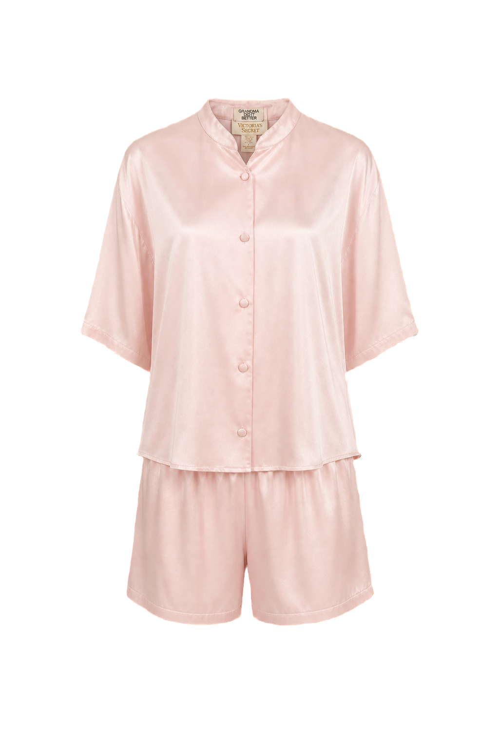 1990s Pastel Pink Silk 2-Piece Set - Front View