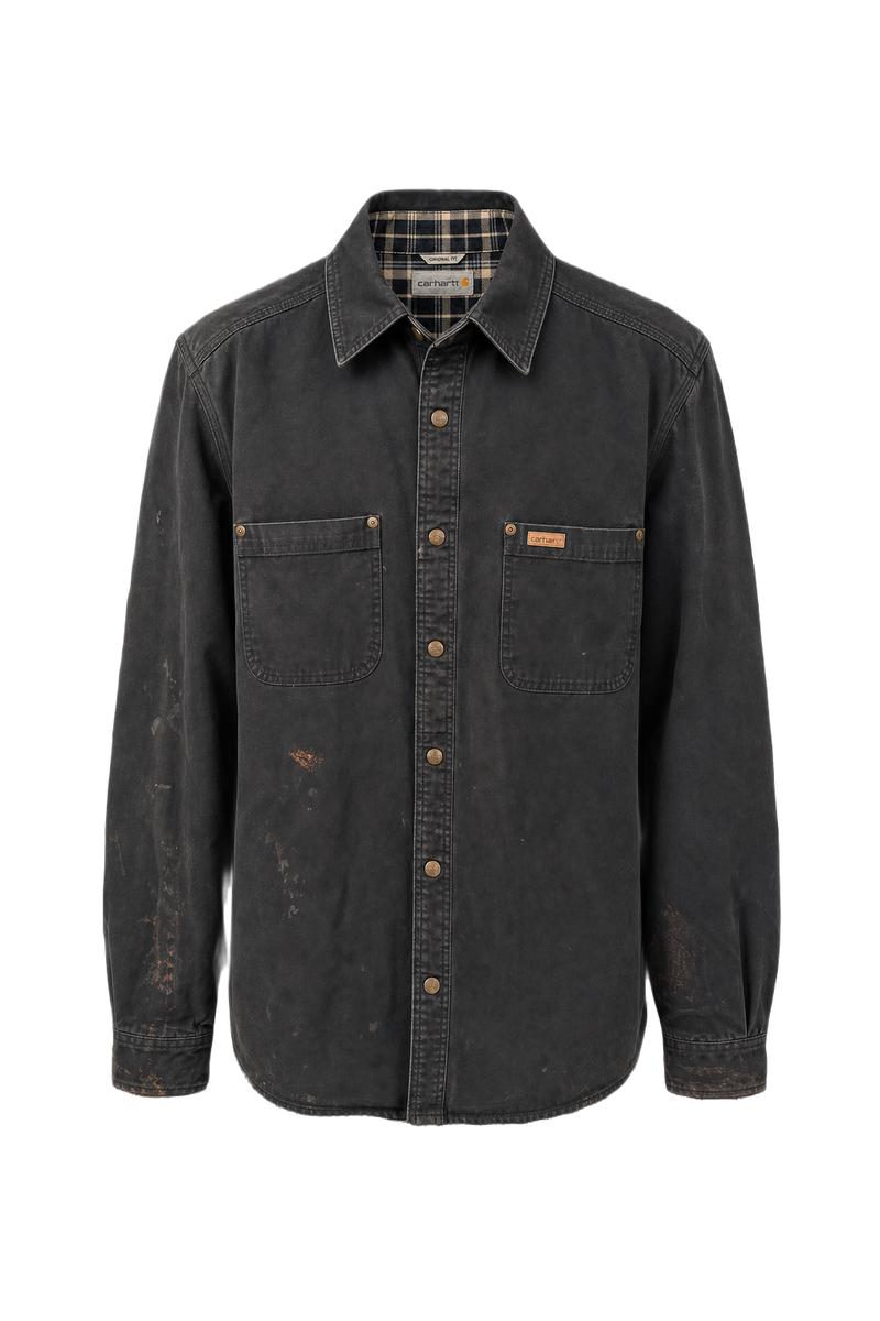 1990s Black Cotton Shirt - Front View