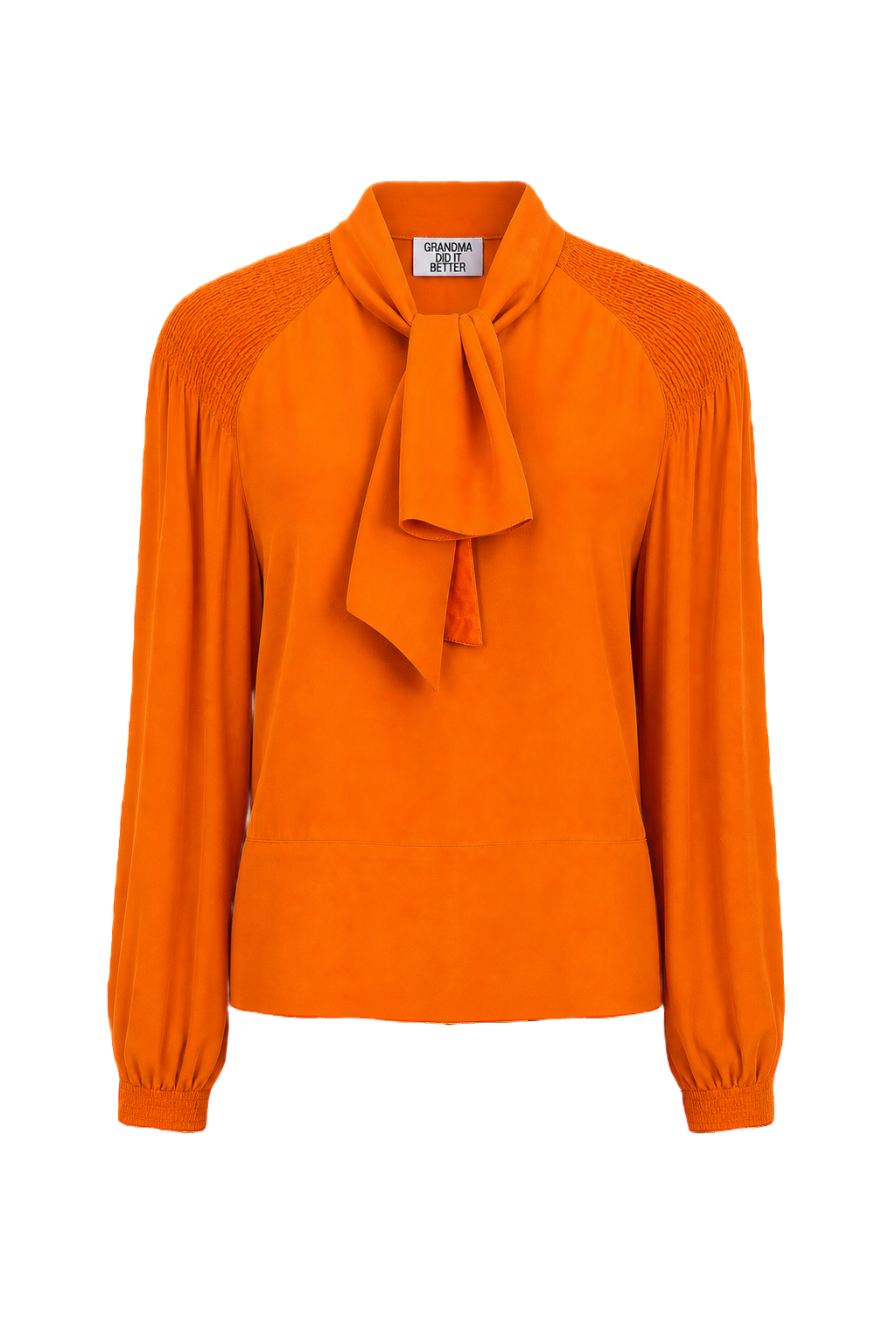 1920s Orange Silk Blouse - Front View