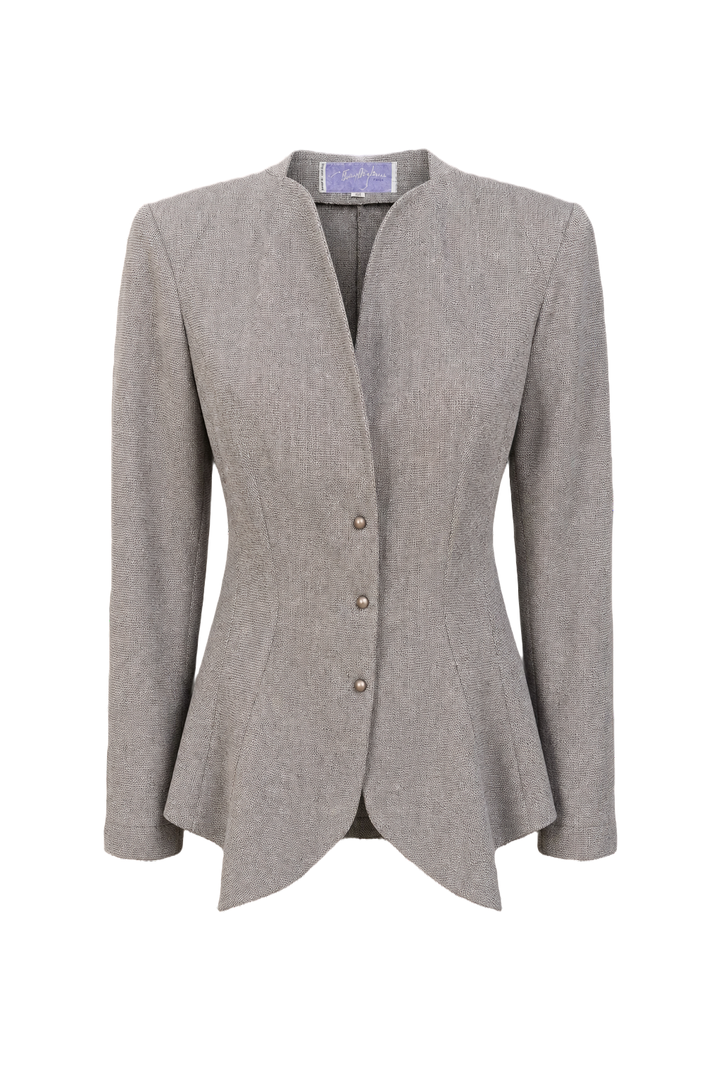 1990s Grey Synthetic Blend Blazer - Front View