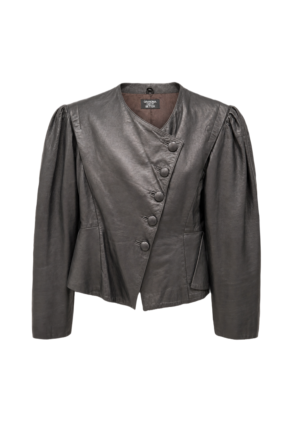 1980s Black Leather Jacket - Front View